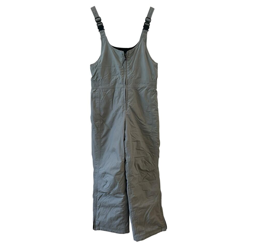 L.L.Bean Kids Boys Girls Youth Insulated Snow Bibs Gray Size 10 Winter Ski Pants